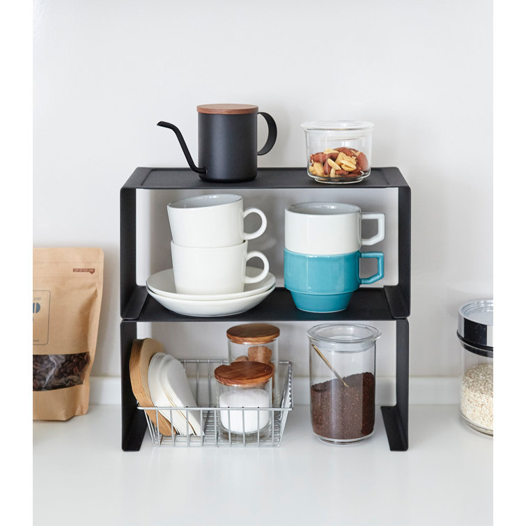 Tower Yamazaki Home Stackable Kitchen Rack Storage Organizer Counter Shelf Small Stack up to Two